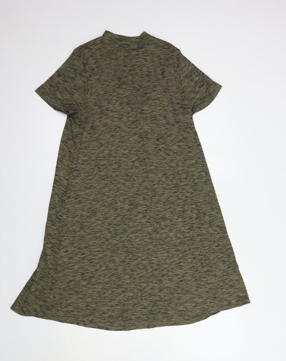 New Look Womens Green  Polyester T-Shirt Dress  Size 10  Mock Neck Pullover