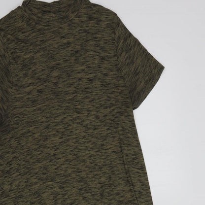 New Look Womens Green  Polyester T-Shirt Dress  Size 10  Mock Neck Pullover