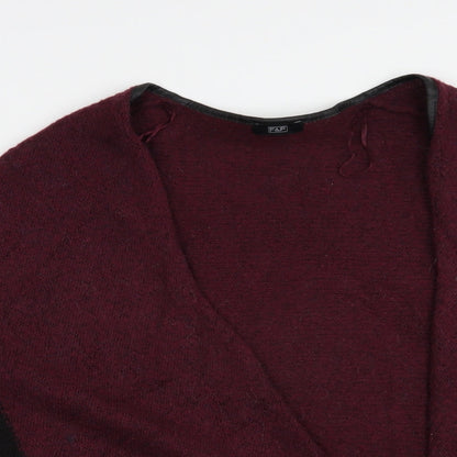 F&F Womens Purple V-Neck  Acrylic Cardigan Jumper Size S