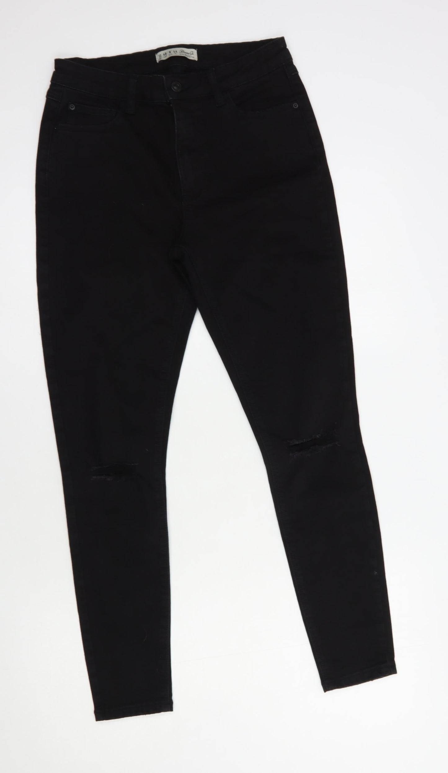 Denim Co. Womens Black  Cotton Skinny Jeans Size 12 L28 in Regular Button