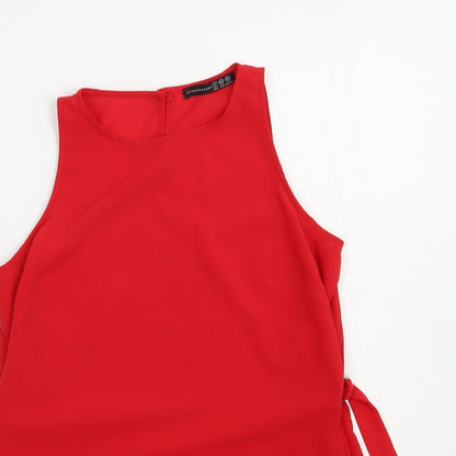 Atmosphere Womens Red  Polyester Basic Blouse Size 6 Round Neck