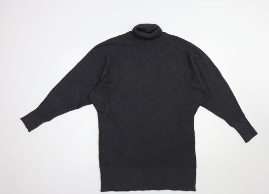 Primark Womens Grey Roll Neck  Viscose Pullover Jumper Size 8