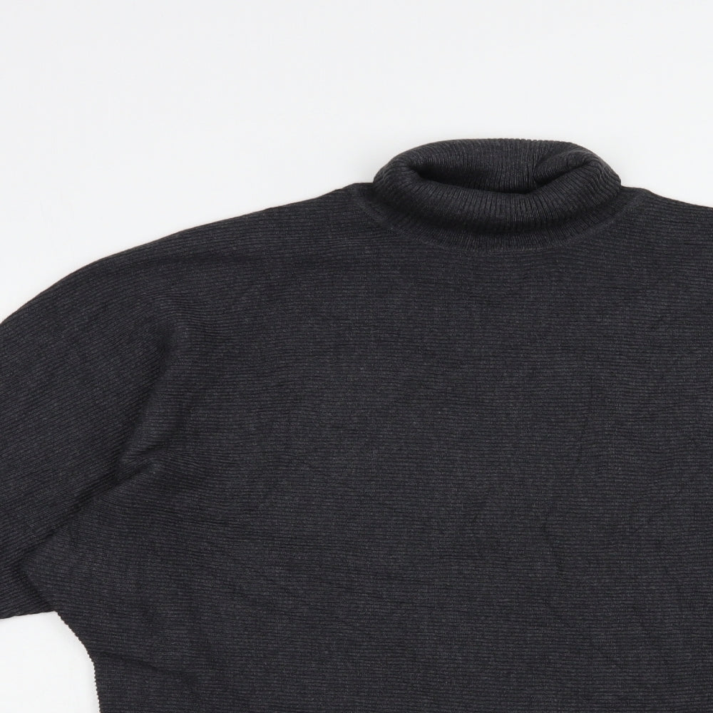 Primark Womens Grey Roll Neck  Viscose Pullover Jumper Size 8