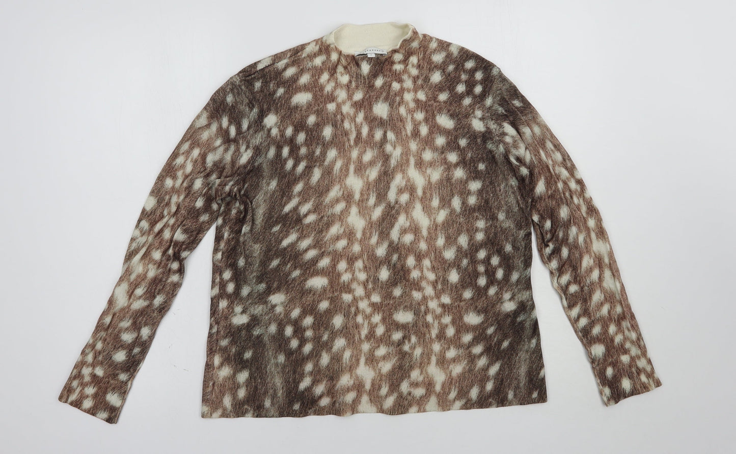 Womens UK Size 8 Warehouse Brown Pullover Jumper