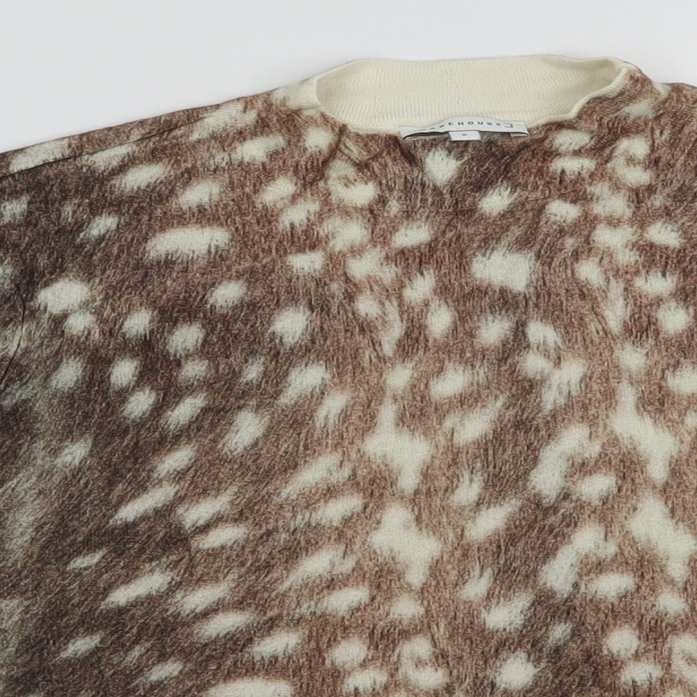 Womens UK Size 8 Warehouse Brown Pullover Jumper