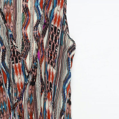 Womens UK Size 8 Ribbon Multicoloured Basic Blouse