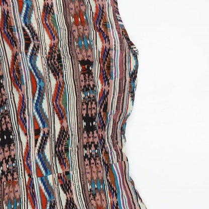 Womens UK Size 8 Ribbon Multicoloured Basic Blouse