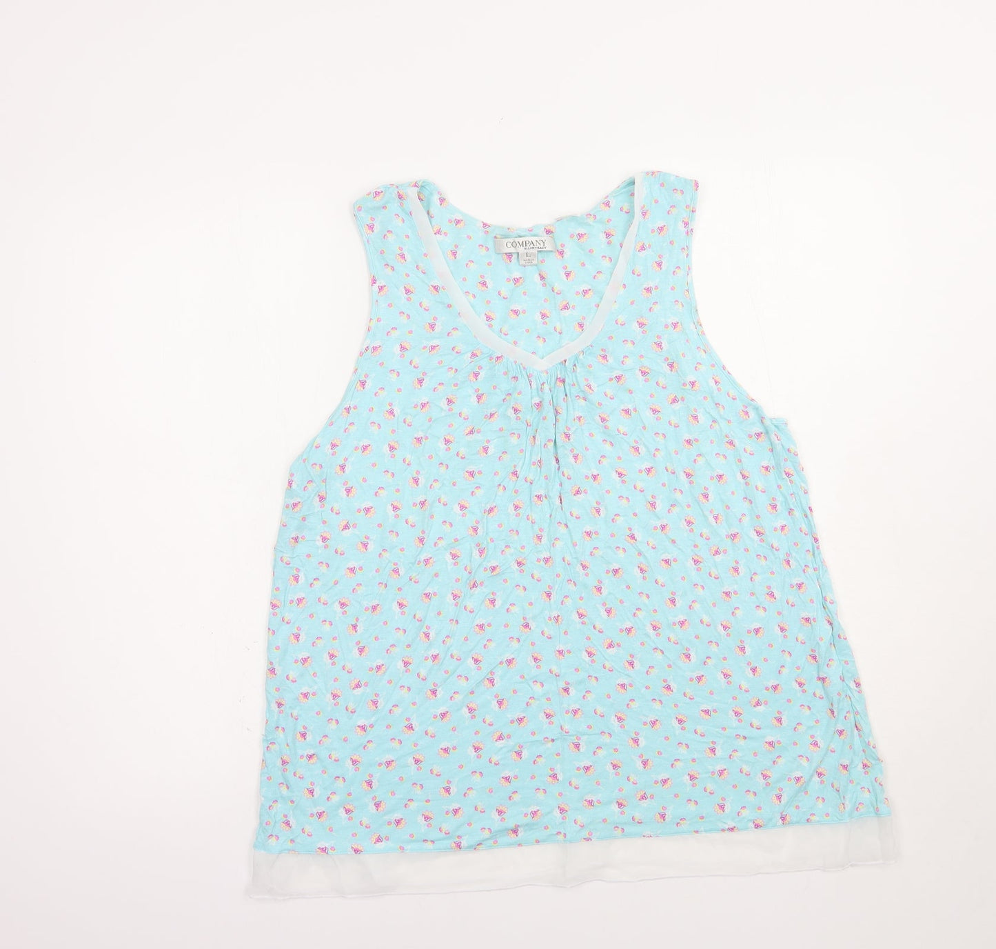 Womens UK Size L Ellen Tracy Blue Basic Tank