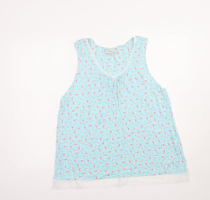 Womens UK Size L Ellen Tracy Blue Basic Tank
