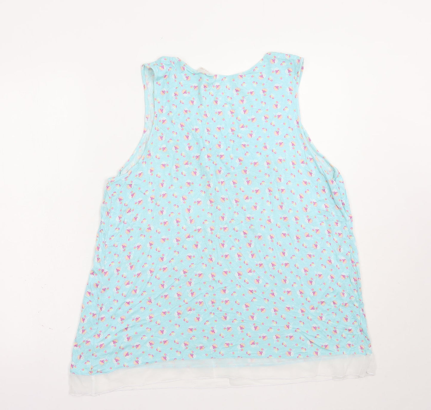 Womens UK Size L Ellen Tracy Blue Basic Tank