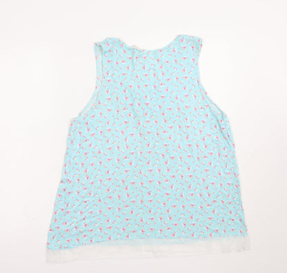 Womens UK Size L Ellen Tracy Blue Basic Tank