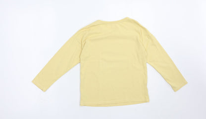 NEXT Girls Yellow  Cotton Pullover T-Shirt Size 9 Years Crew Neck Pullover - Save The Future
