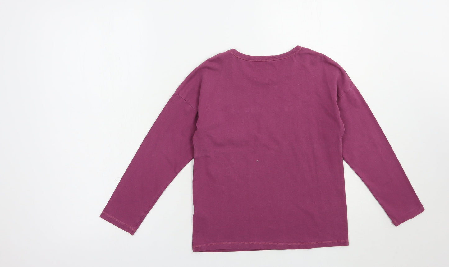 NEXT Girls Purple  Cotton Pullover T-Shirt Size 9 Years Crew Neck Pullover - The Future Is Bright