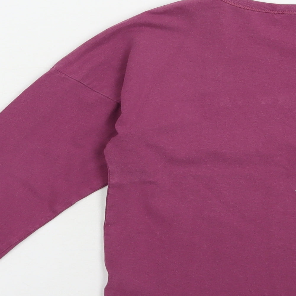 NEXT Girls Purple  Cotton Pullover T-Shirt Size 9 Years Crew Neck Pullover - The Future Is Bright