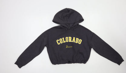 New Look Girls Grey  Polyacrylate Fibre Pullover Hoodie Size 12-13 Years  Pullover - Colorado
