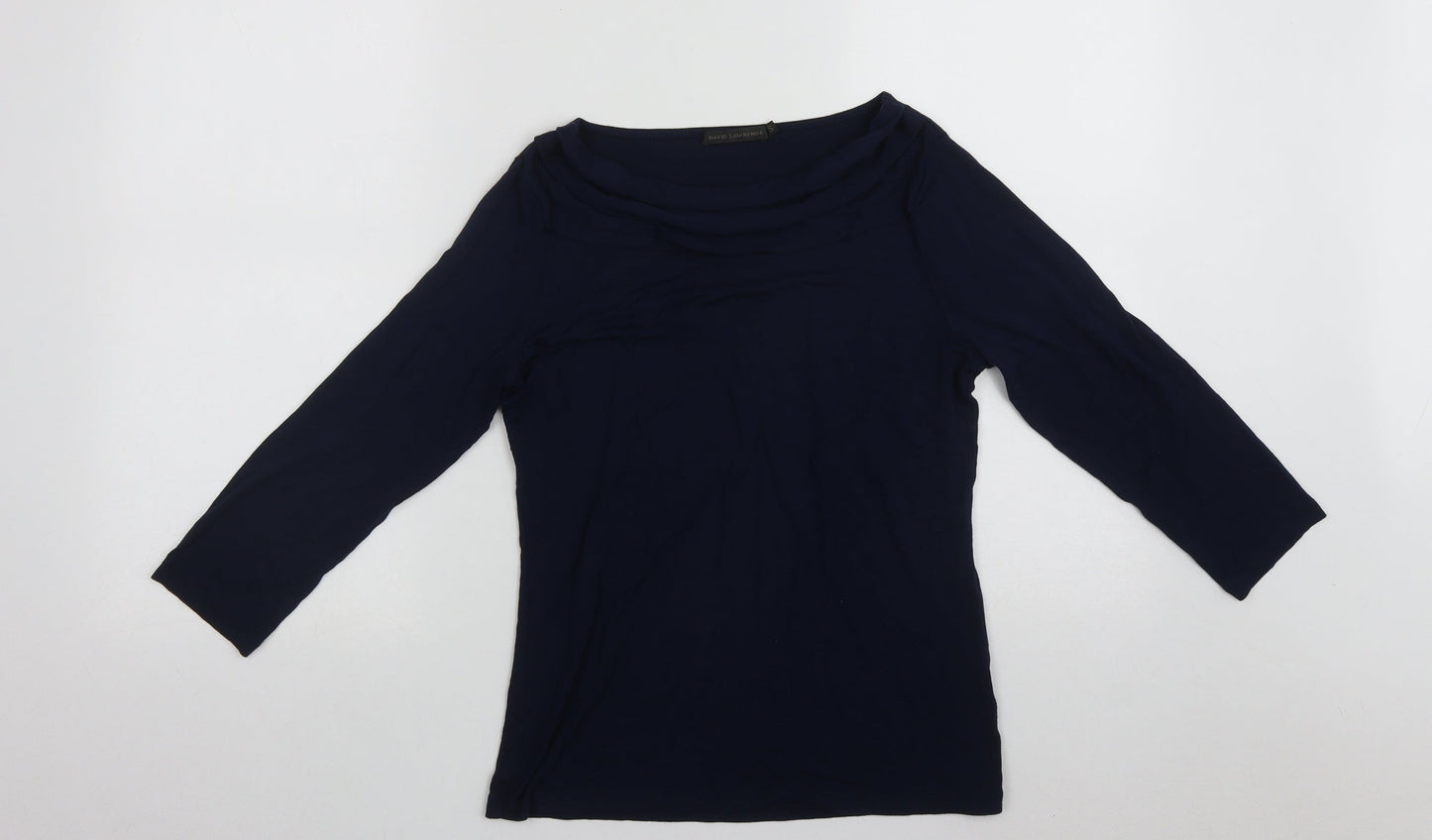 David Lawrence Womens Blue  Polyester Basic Blouse Size S Scoop Neck