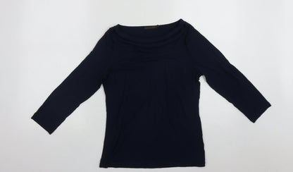 David Lawrence Womens Blue  Polyester Basic Blouse Size S Scoop Neck