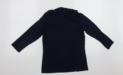 David Lawrence Womens Blue  Polyester Basic Blouse Size S Scoop Neck
