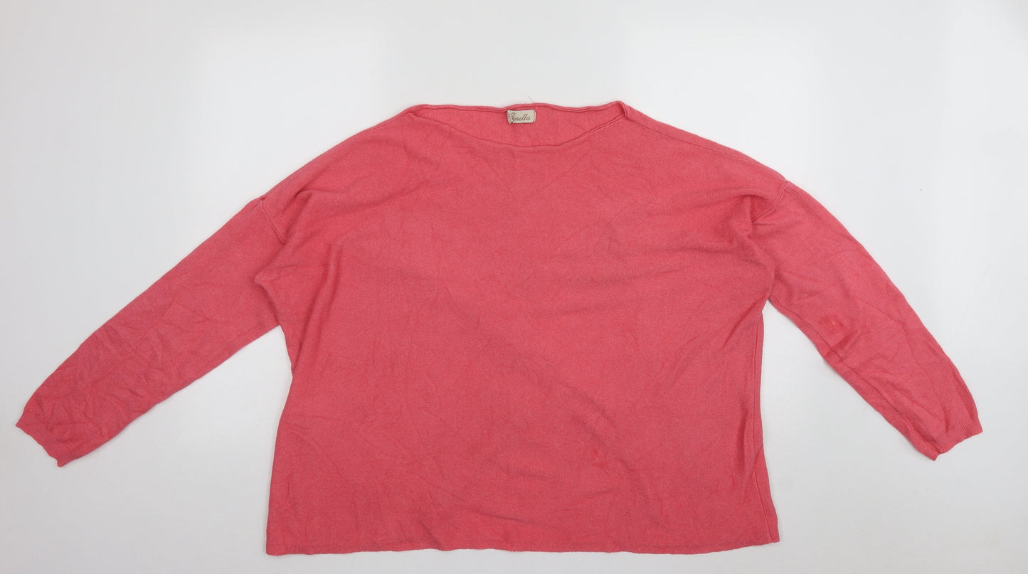 Emella Womens Pink Scoop Neck  Viscose Pullover Jumper Size XL