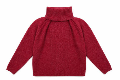 Front view of Bonmarché women’s pink high neck acrylic jumper, size L