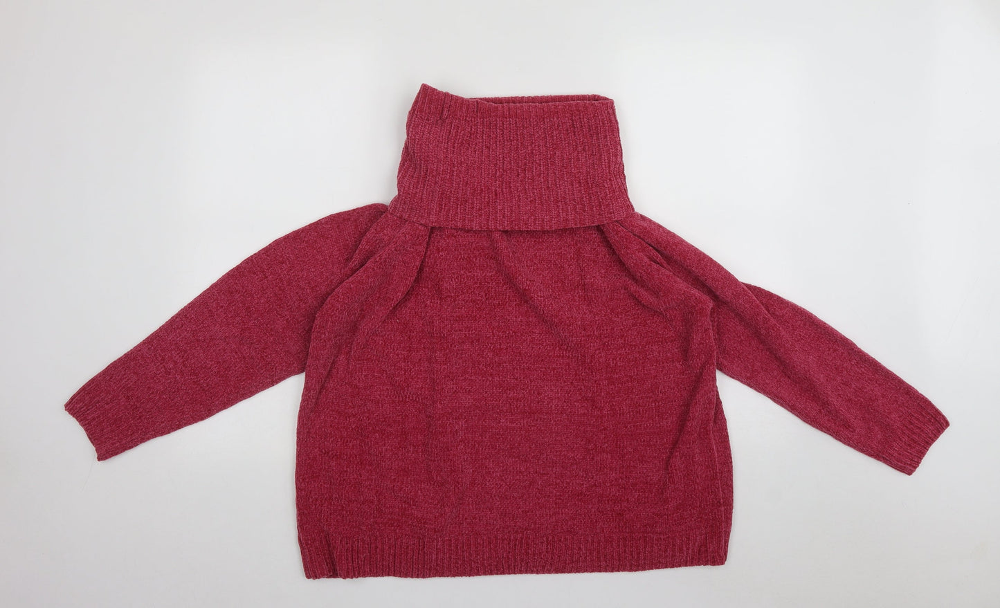 Bon Marche Womens Pink High Neck  Acrylic Pullover Jumper Size L