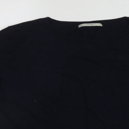George Womens Black Round Neck Floral Viscose Pullover Jumper Size 14