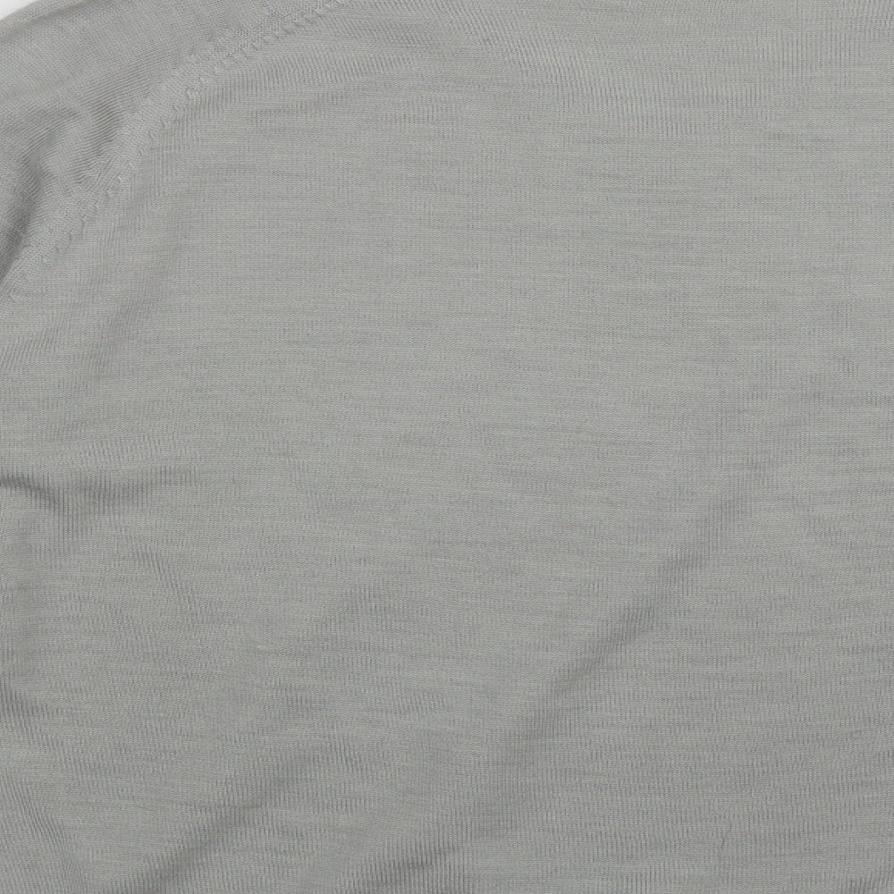 Bar Harbour Mens Grey V-Neck  Acrylic Pullover Jumper Size L