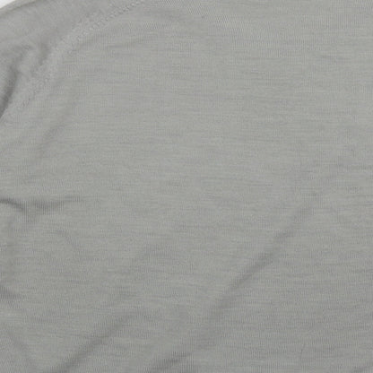 Bar Harbour Mens Grey V-Neck  Acrylic Pullover Jumper Size L