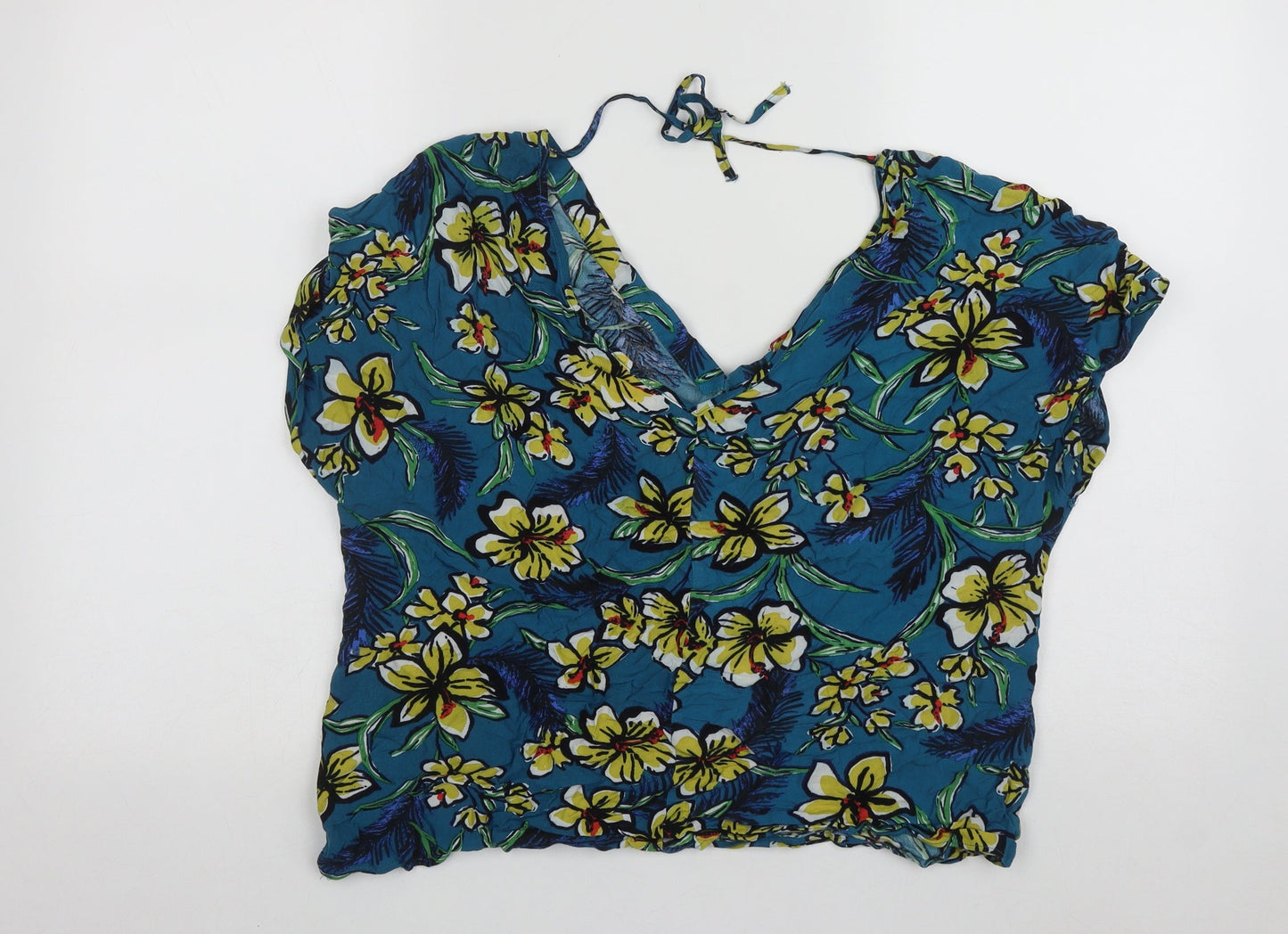 Matalan Womens Multicoloured Floral Viscose Basic Tank Size 14 V-Neck