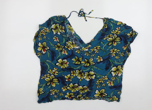 Matalan Womens Multicoloured Floral Viscose Basic Tank Size 14 V-Neck