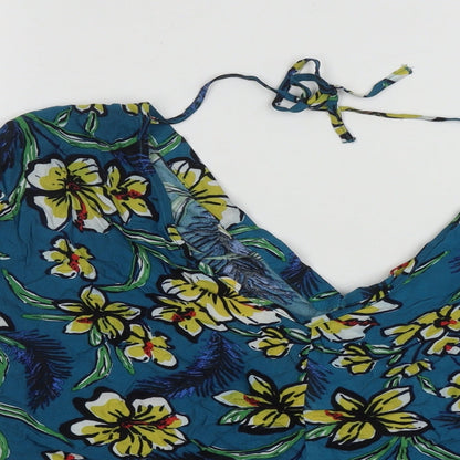 Matalan Womens Multicoloured Floral Viscose Basic Tank Size 14 V-Neck