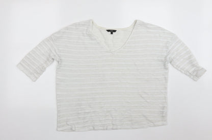 Womens UK Size 14 NEXT White Basic T-Shirt