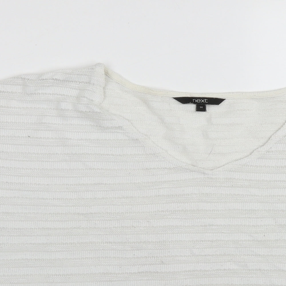 Womens UK Size 14 NEXT White Basic T-Shirt