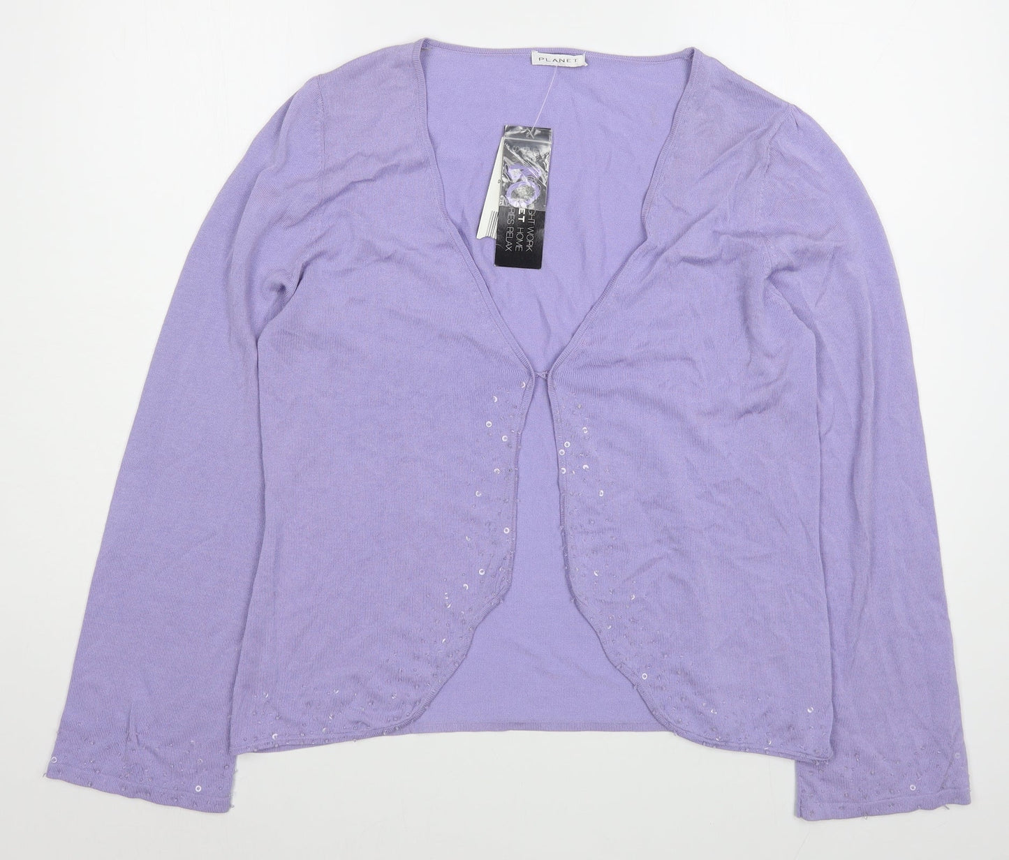 Womens UK Size M Planet Purple Cardigan Jumper