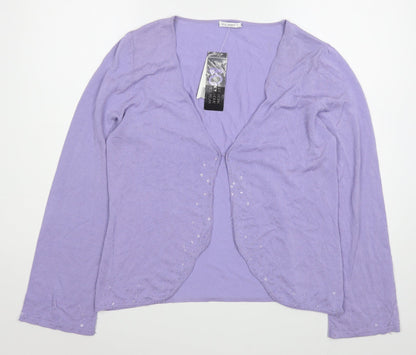Womens UK Size M Planet Purple Cardigan Jumper