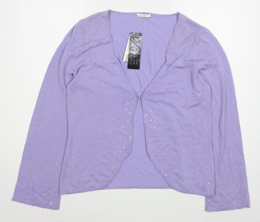 Womens UK Size M Planet Purple Cardigan Jumper