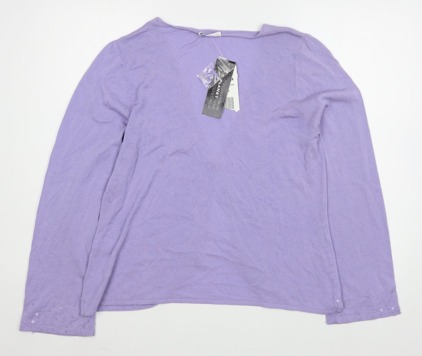 Womens UK Size M Planet Purple Cardigan Jumper