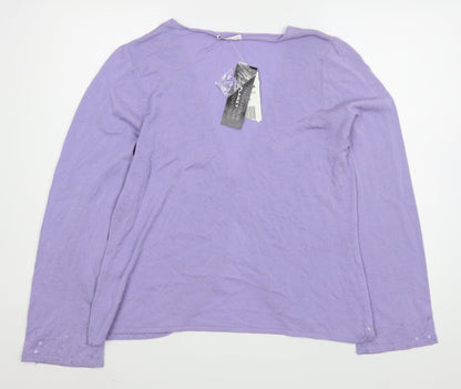 Womens UK Size M Planet Purple Cardigan Jumper