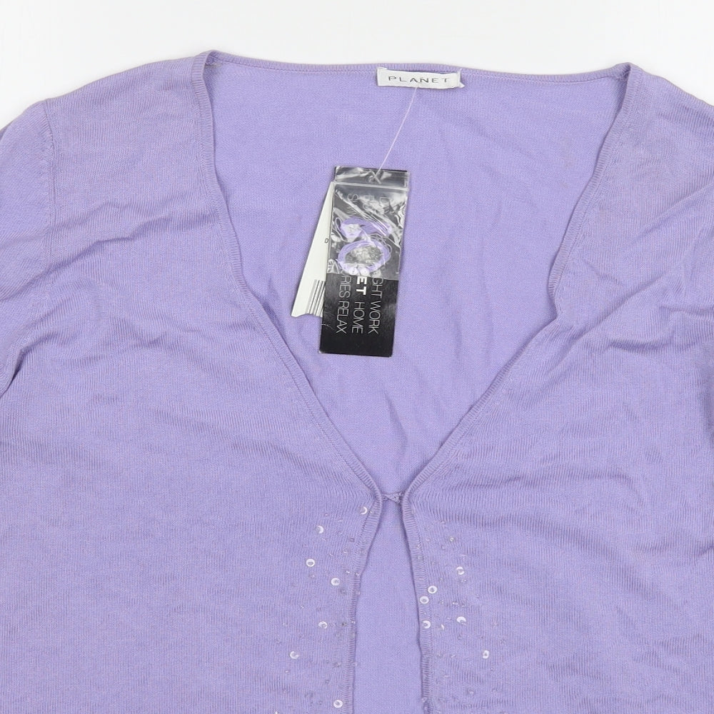 Womens UK Size M Planet Purple Cardigan Jumper