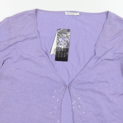 Womens UK Size M Planet Purple Cardigan Jumper