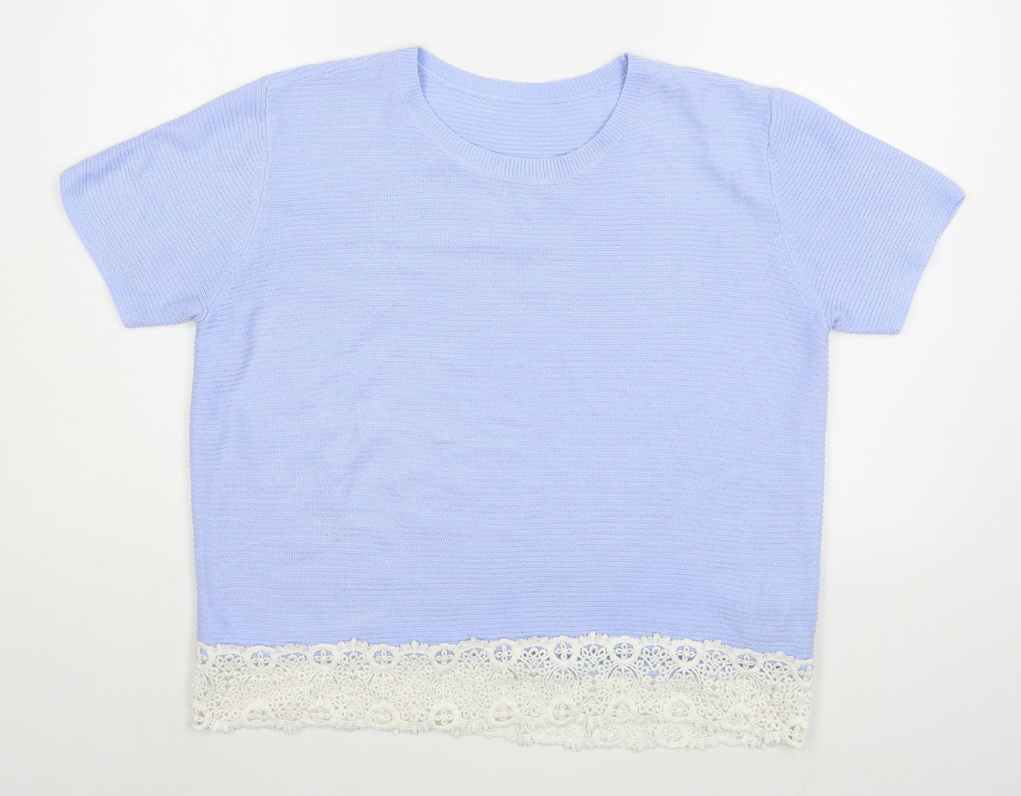 Womens UK Size 14 Marks and Spencer Blue Basic T-Shirt