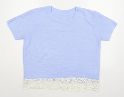 Womens UK Size 14 Marks and Spencer Blue Basic T-Shirt