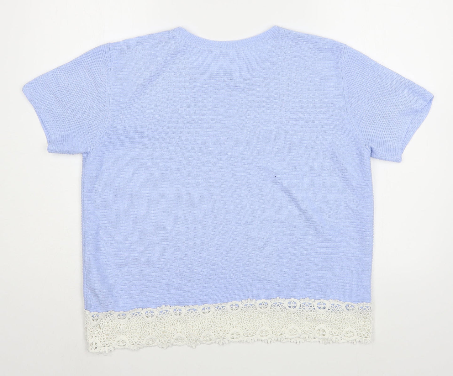 Womens UK Size 14 Marks and Spencer Blue Basic T-Shirt