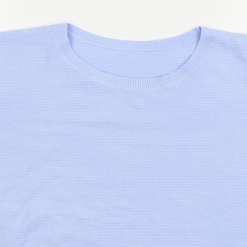 Womens UK Size 14 Marks and Spencer Blue Basic T-Shirt
