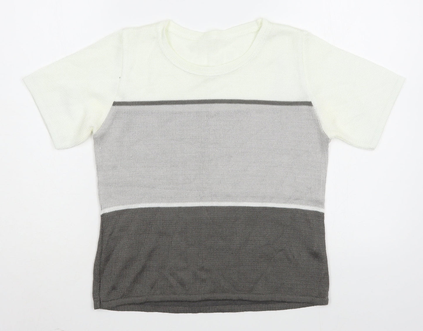 Womens UK Size S Preworn Grey Basic T-Shirt