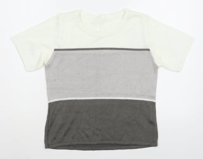 Womens UK Size S Preworn Grey Basic T-Shirt