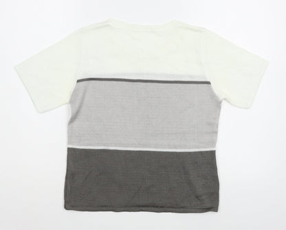 Womens UK Size S Preworn Grey Basic T-Shirt