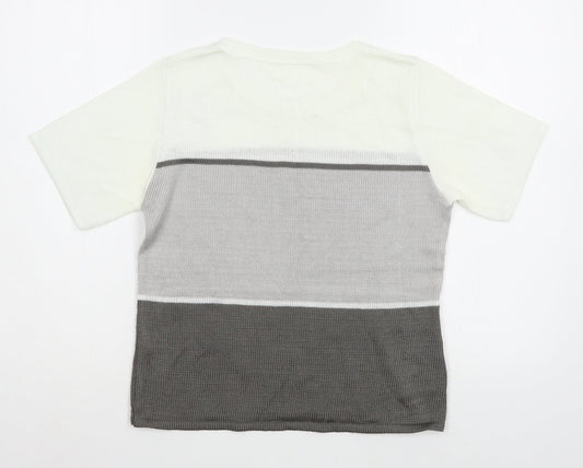 Womens UK Size S Preworn Grey Basic T-Shirt