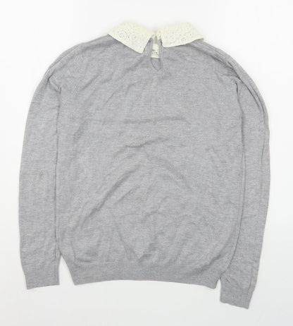 Womens UK Size 10 Dorothy Perkins Grey Pullover Jumper