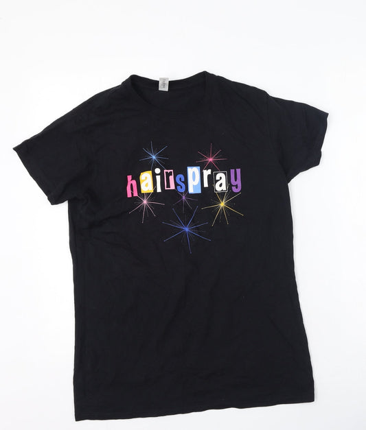 Womens UK Size XL Gildan Black Basic T-Shirt
